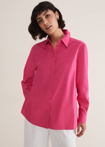 Phase Eight Pink Cotton Shirts Pink USA | 5746809-WH